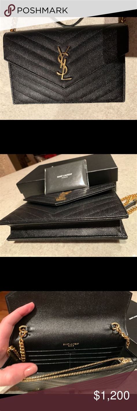 ysl wallet on chain real vs fake|ysl cassandre envelope chain wallet.